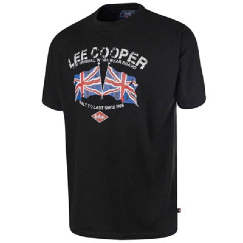 Image of Lee Cooper Workwear Lee Cooper Workwear Men Graphic Print T-Shirt in Black Size: large Black L Male 5050217239279