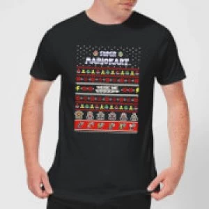 Image of Nintendo Mario Kart Christmas Here We Go Black T-Shirt - L - Black