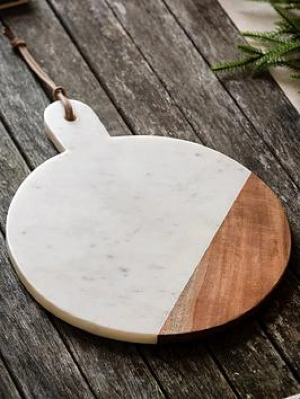 Image of SO'HOME Novi Round Cheese Board in White Marble White ONE SIZE