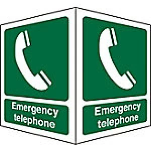 image of First Aid Sign Telephone Plastic 20 x 15 cm