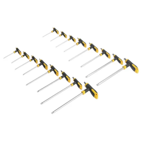 image of Genuine SEALEY S0916 T-Handle TRX-Star & Hex Key Set 16pc