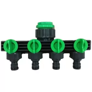 image of 4 Way Garden Tap Connector Garden Watering For Hose Pipe Water Timer Hozelock