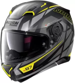 Image of Nolan N87 Originality N-Com Helmet, black-yellow, Size 2XL, black-yellow, Size 2XL