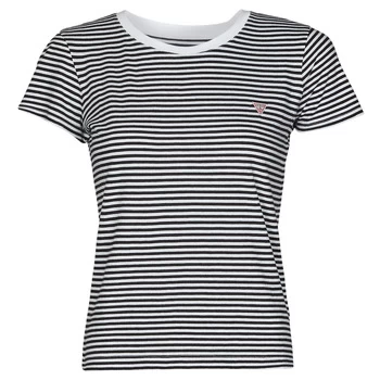 Image of Guess ES SS GUESS LOGO BABY TEE womens T shirt in Black - Sizes S,M,L,XL,XS