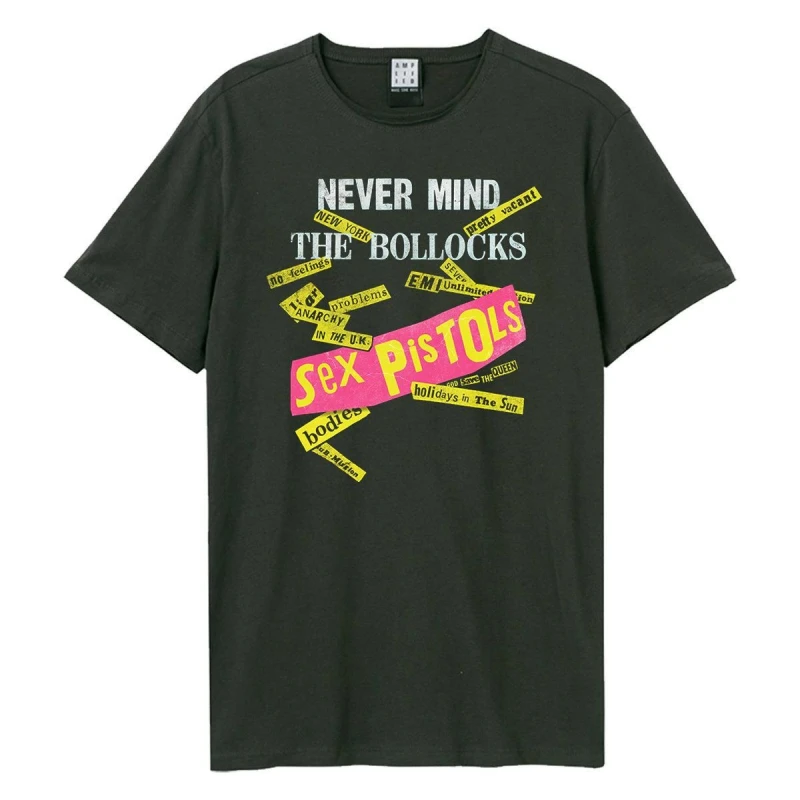 Image of Amplified Amplified Men Never Mind The Sex Pistols T-Shirt in Charcoal Size: Small Charcoal S Male 5063470089314