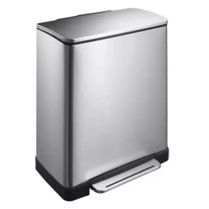 Image of Stainless steel waste collector with pedal, rectangular