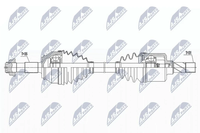 Image of NTY NPW-FT-065 Drive shaft Manual Transmission, Front Axle Left Drive Shaft (13)