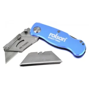 Image of Rolson Folding Lock-Back Utility Knife, Blue