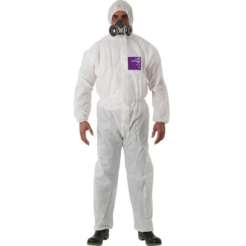 image of Coveralls Hooded White Size 2XL - Ansell