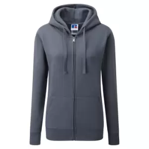 image of Russell Ladies Premium Authentic Zipped Hoodie (3-Layer Fabric) (XS) (Convoy Grey)