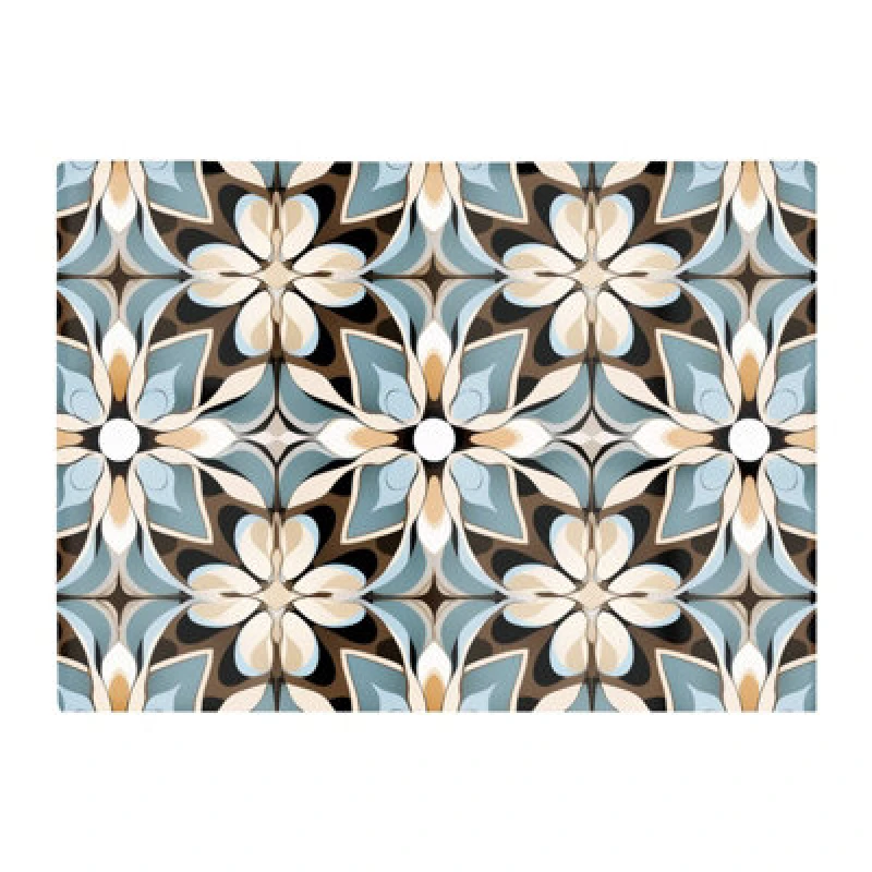 Image of Warren Reed Designer Beige And Brown Abstract Pattern Glass Chopping Board