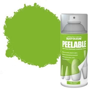 Image of Rust-Oleum Peelable Lime green Matt Spray Paint 150ml
