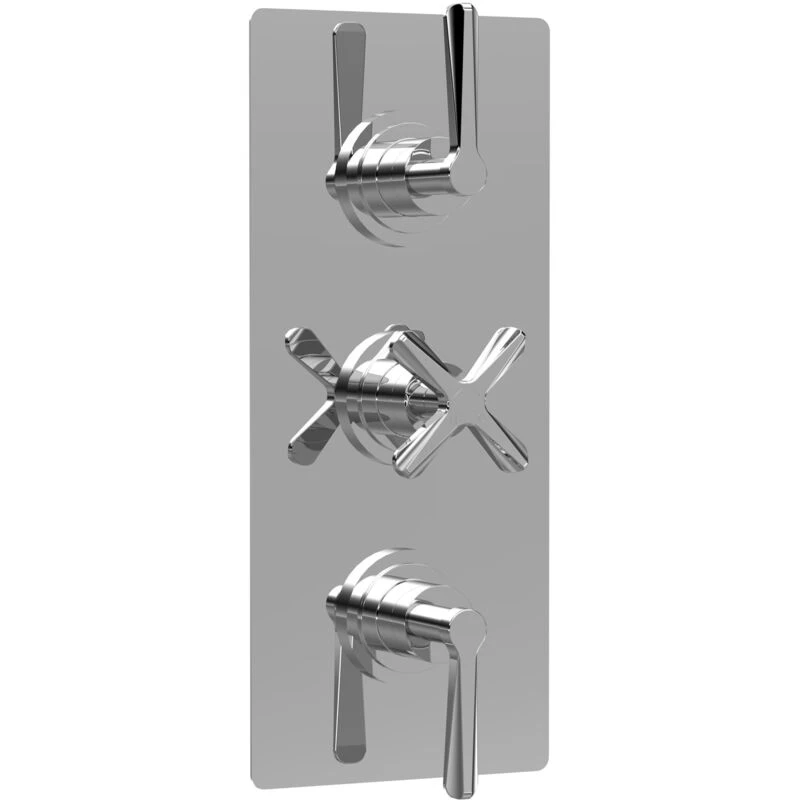 Image of NUIE Nuie Aztec Thermostatic Concealed Shower Valve Triple Handle - Chrome CLL3211