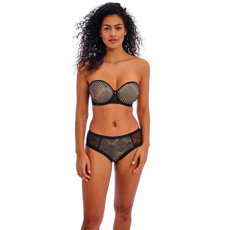 Image of Freya Womens underwired molded bandeau bra Freya Tailored Noir Female 80D