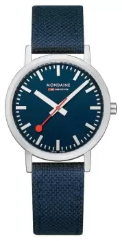 Mondaine A660.30314.40SBD Classic 36 Mm Blue Textile Strap Watch