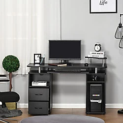 Image of HOMCOM Computer Table x 1200 x 1200 mm Black