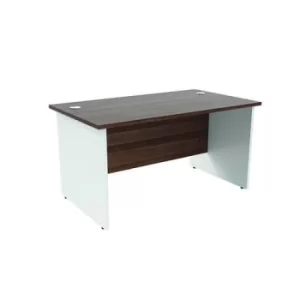 image of Jemini Rectangular Panel End Desk 1400x800x730mm Dark Walnut KF804758