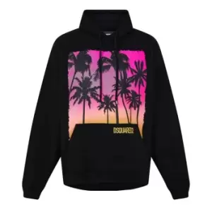 image of DSQUARED2 Palm Print Hoodie - Black