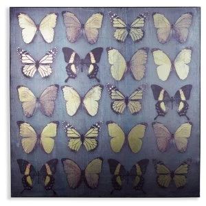 image of Arthouse Black Metallic Butterflies Canvas