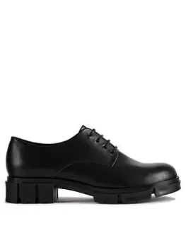 Image of Clarks Teala Lace Leather Flat Shoe, Black, Size 3, Women