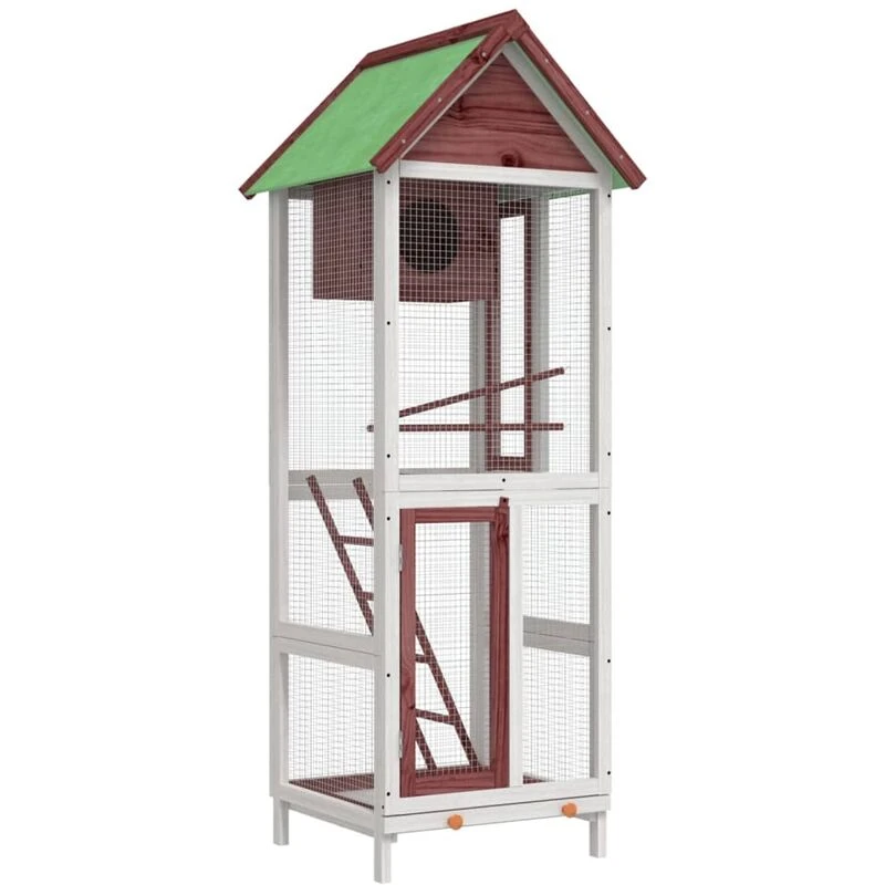 Image of vidaXL Bird House Mocha 60x58.5x160cm Solid Wood Pine, Brown 172257