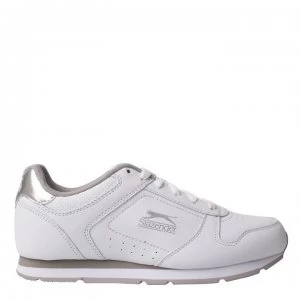 image of Slazenger Classic Ladies Trainers - White/Silver