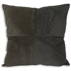 image of Riva Home - Infinity Diamond Ribbed Cushion Charcoal - Charcoal