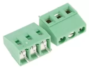 image of Phoenix Contact MKDS Non-Fused Terminal Block, 3 Way/Pole, Solder Terminals, 30 14 AWG Through Hole, Nylon