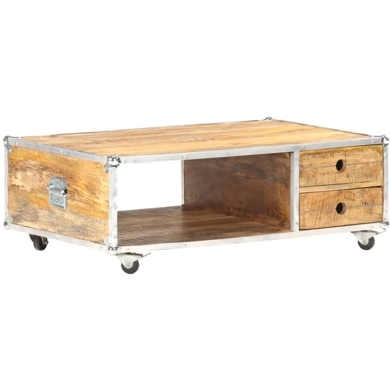 Image of vidaXL Solid Rough Mango Wood Coffee Table Side Desk Living Room Furniture