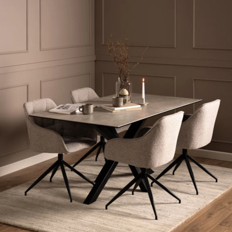 Image of Furniture To Go Heaven Dining Table In Ceramic Grey (L) 160Cm Seats Up To 6