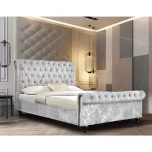 Image of Arisa Bed Double Crush Velvet Silver