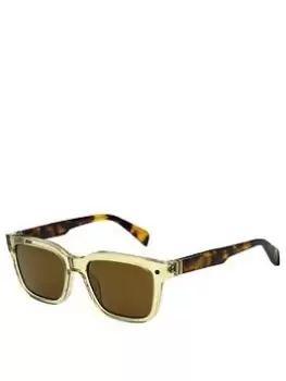 image of Ted Baker Rectangular Heavy Frame Sunglasses, Grey, Men