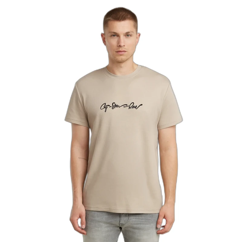 Image of G-Star T-Shirt G-Star G-script Beige Unisex S