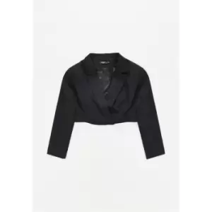 image of Missguided Plus Size Cropped Tailored Blazer - Black