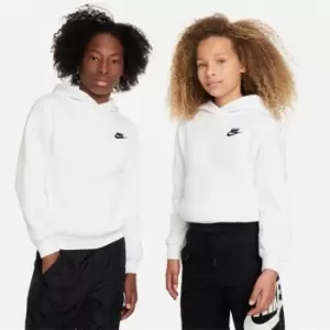 Image of Nike Sportswear Club Pullover Hoodie Junior Boys - White