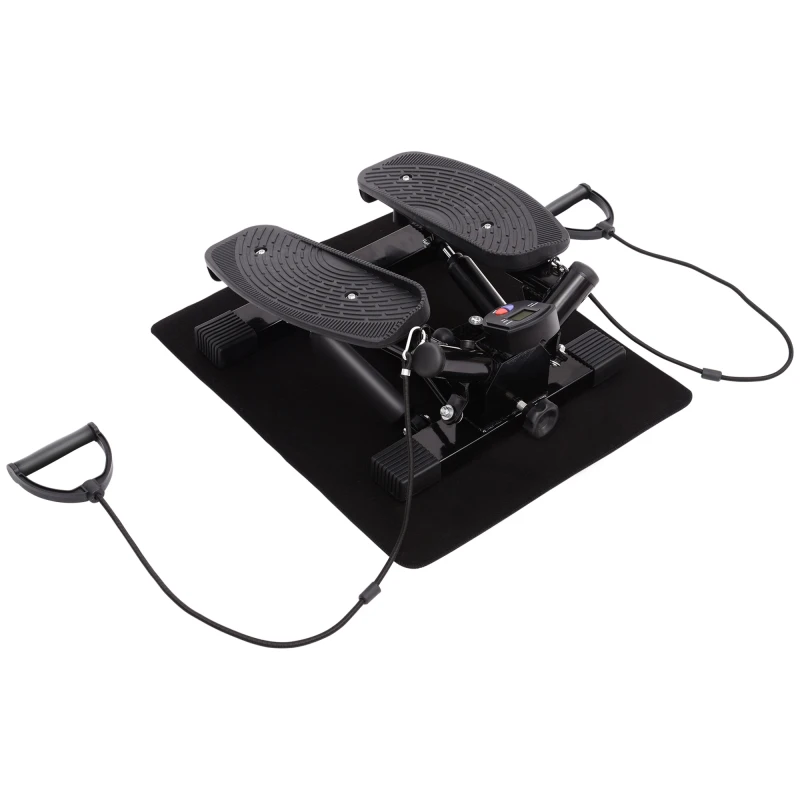 Image of HOMCOM Mini Stepper Exercise Stepper Machine Legs Arms Thigh Toner Toning Machine Workout Training Fitness Stair Steps New Black