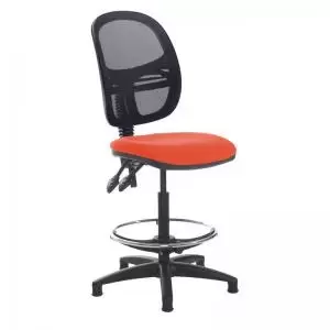 image of Jota mesh back draughtsmans chair with no arms - Tortuga Orange