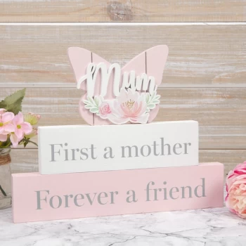 Image of Sophia Wooden Butterfly Mantel Plaque - Mother and Friend