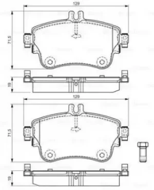 Image of Bosch 0986494663 BP1508 Brake Pad Set Disc Brake Front Axle