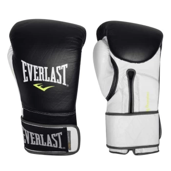Image of Everlast Powerlock Pro Hook And Loop Training Boxing Gloves - Black/White