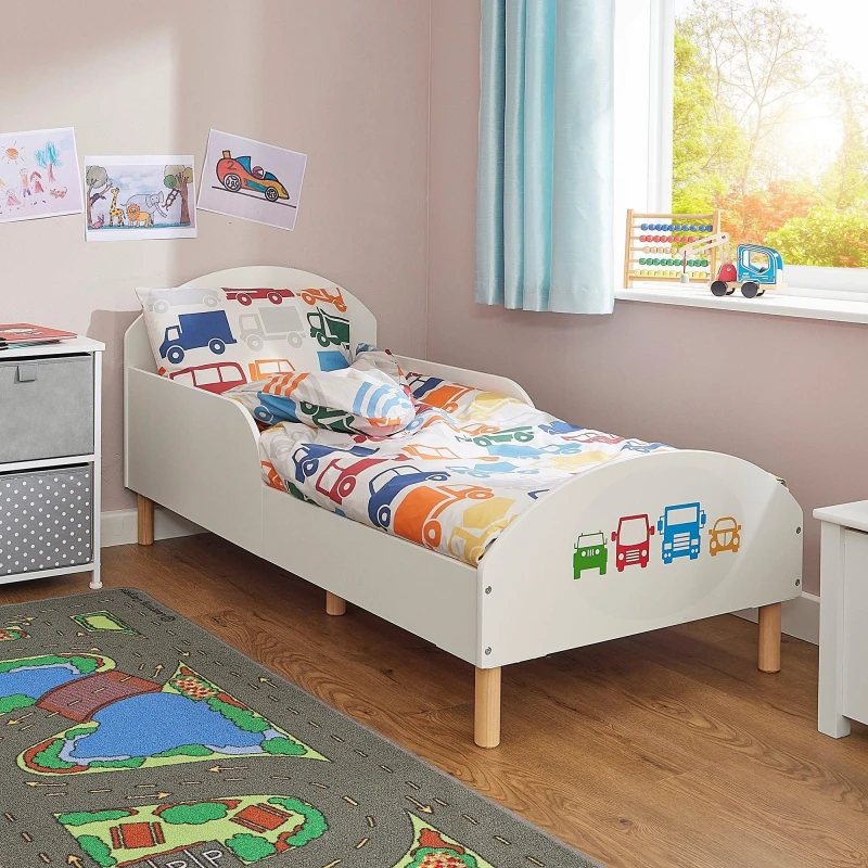 Image of Liberty House Toys Transport Theme Toddler Bed White unisex