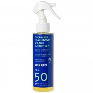 Image of Korres Cucumber Hyaluronic SPF50 Splash Sunscreen 150ml