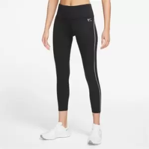 image of Nike Air Fast Womens Mid-Rise 7/8-Length Running Leggings - Black