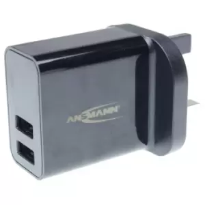 image of Ansmann 1001-0105 5V 2.4A Dual USB Output Charger for Mobile Phone...