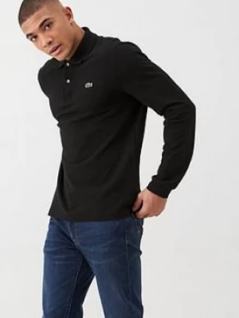 Image of Lacoste Sportswear Classic Long Sleeve Pique Polo Shirt - Black