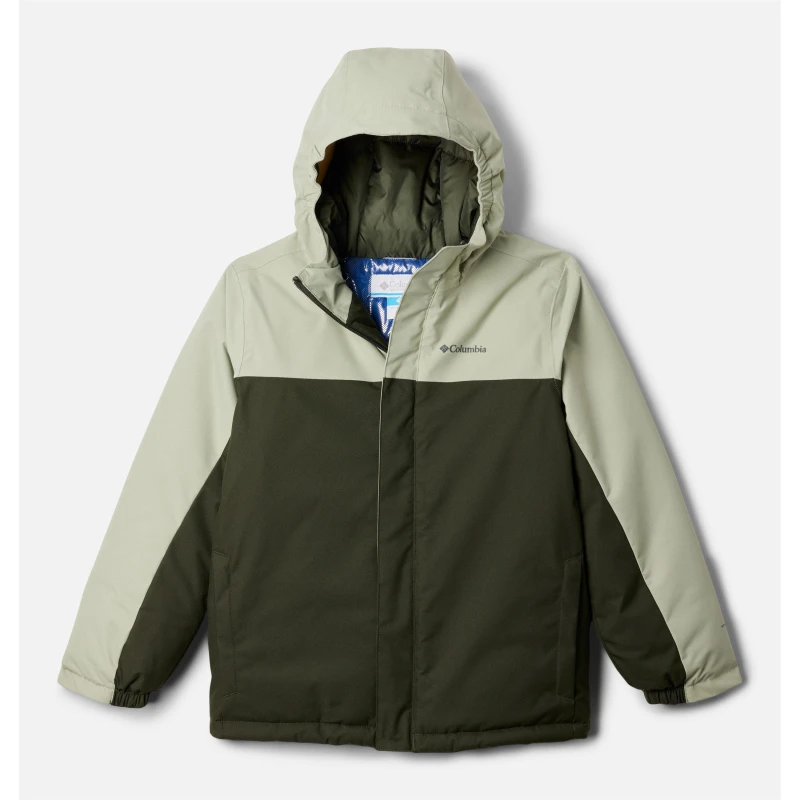 Image of Columbia Kids Hikebound Waterproof Insulated Puffer Jacket Black/Green male 7-8 (S)