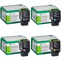 image of Lexmark C2320 Black & Colour Return Program Toner Cartridge 4 Pack (Original)