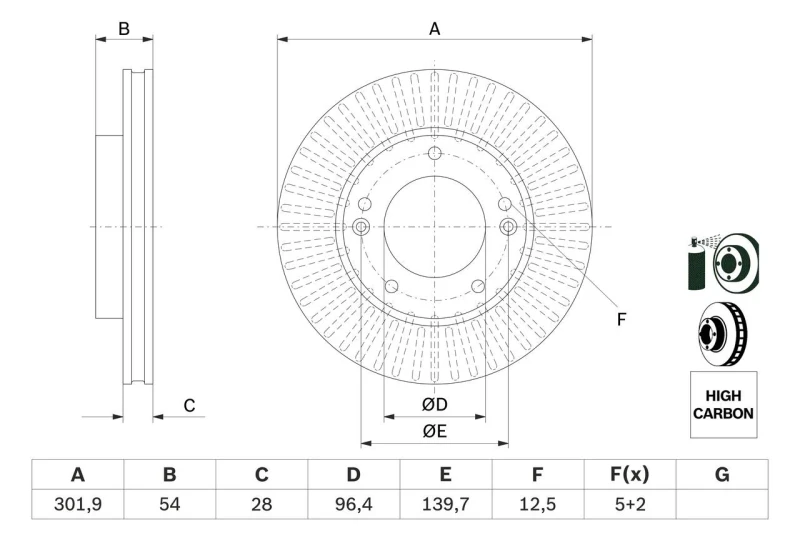 Image of Brake disc Bosch 0 986 479 F20