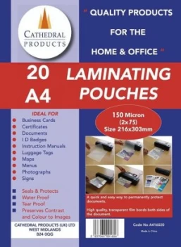 Image of Cathedral (A4) Laminating Pouch 160 Microns (Pack 20)