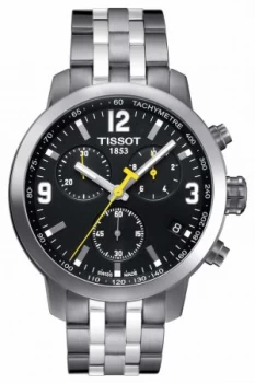 Tissot Mens PRC 200 Chronograph Black Dial Two Tone Watch